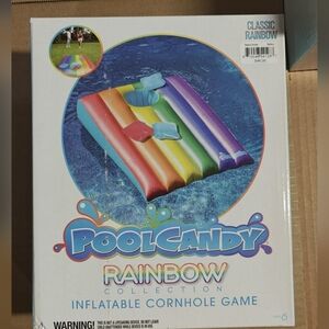 Rainbow Inflatable Cornhole Game